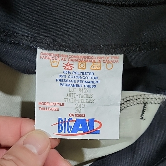 Men's Classic Black Cargo Pants Made In Canada 80s - Picture 6 of 8